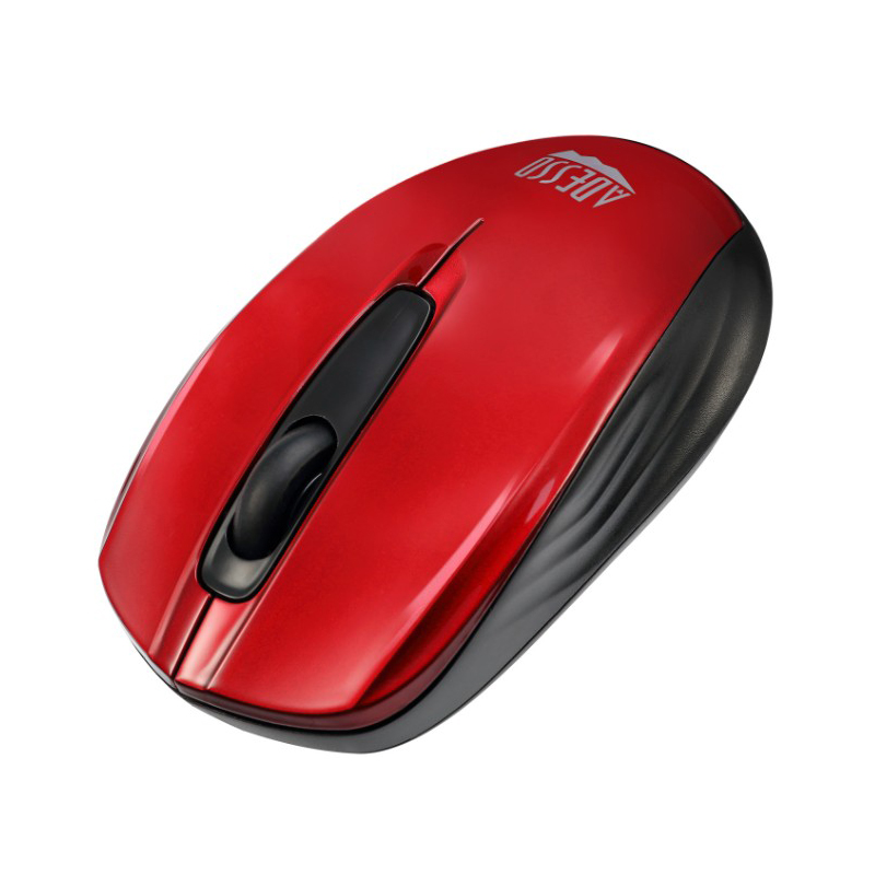 Adesso IMOUSE S50R Mouse - USB - Optical - 3 Button(s) - Red - Wireless - Symmetrical